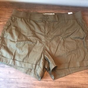 Torrid khaki green shorts with elastic waist